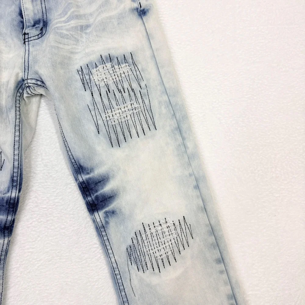 Denim and Rivets Distressed Acid Wash Bootcut Jeans‎ Size 30 Measures 32x29